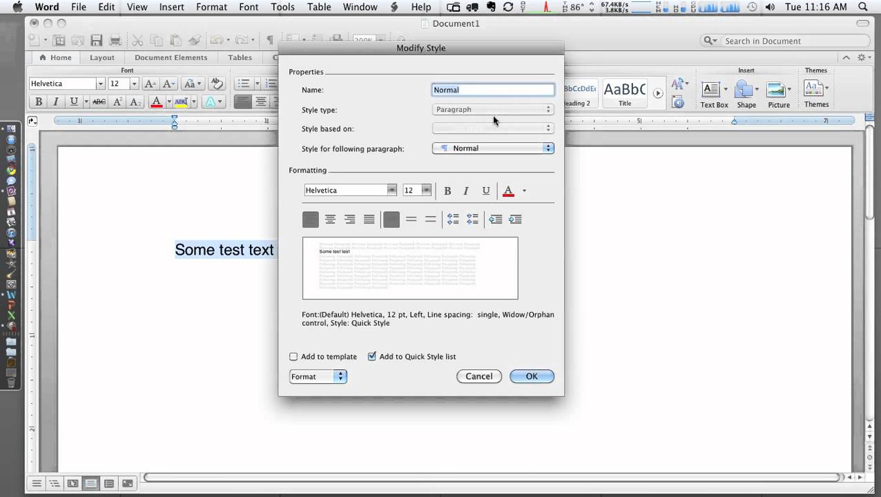 microsoft word for mac 2011 indent